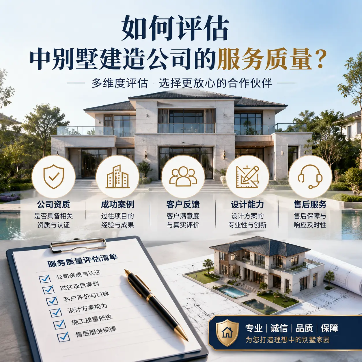 如何评估 晴隆 中别墅建造公司的服务质量?