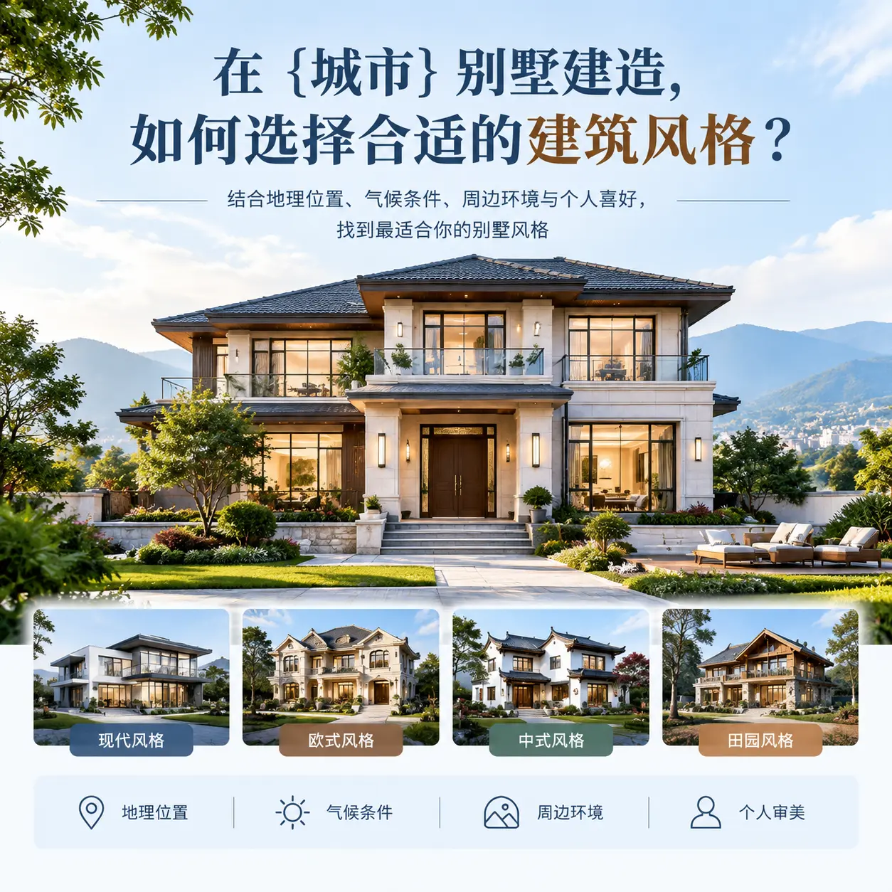 在 晴隆 别墅建造,如何选择合适的建筑风格?